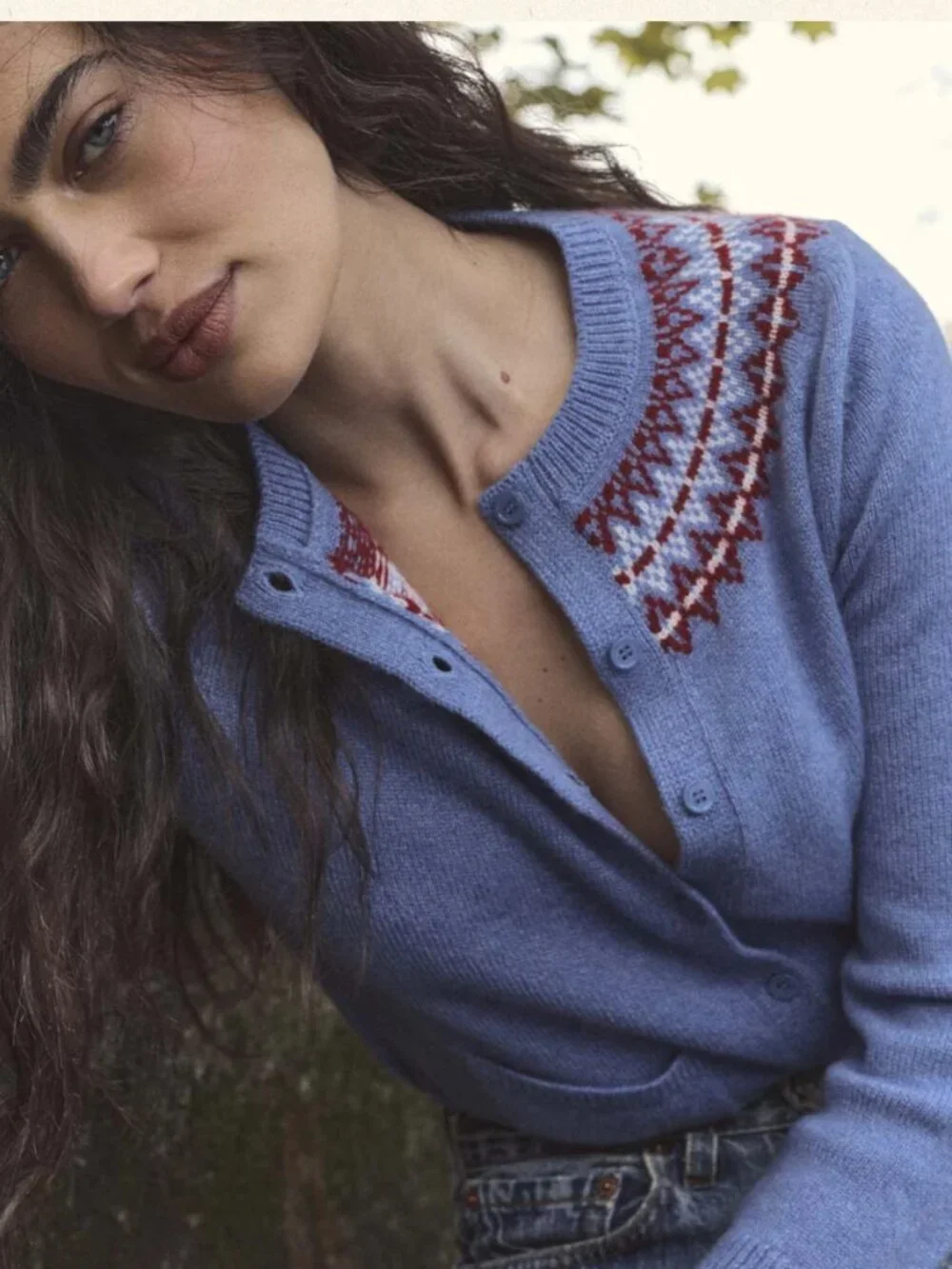 Doen ELLIOT CASHMERE CARDIGAN Small VASHON JACQUARD